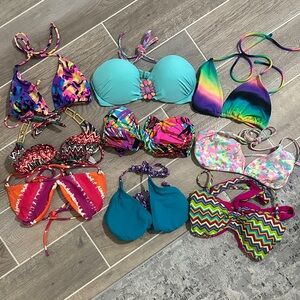 Lot of 9 bikini S/M tops
